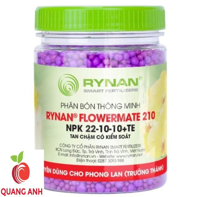 Phân tan chậm thông minh Rynan 210 NPK 22-10-10 TE hũ 150g chuyên phong lan sau ra hoa