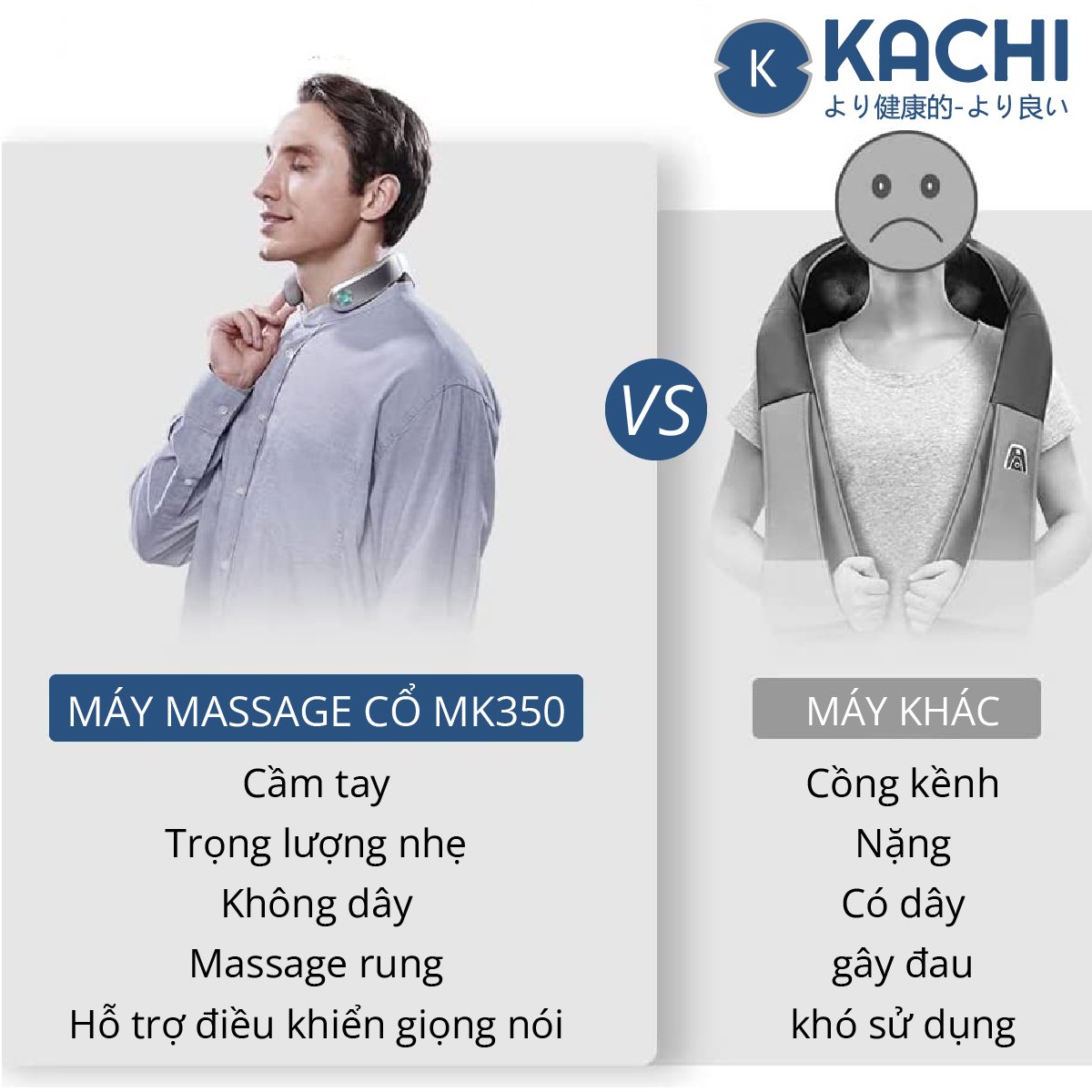 Máy massage cổ không dây 10 đầu rung nhiệt cao cấp MK350 tăng lưu thông tuần hoàn máu lên não giảm đau đầu, ngừa đột quỵ