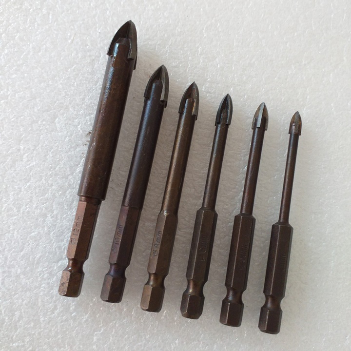 Bộ 6 mũi khoan đa năng, khoan kính, tường gạch men, đá hoa cương chuôi lục giac