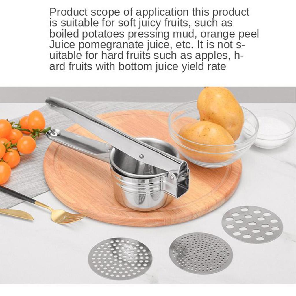 3 In 1 Stainless Steel Masher Fruit Vegetable Press Juicer Crusher Squeezer