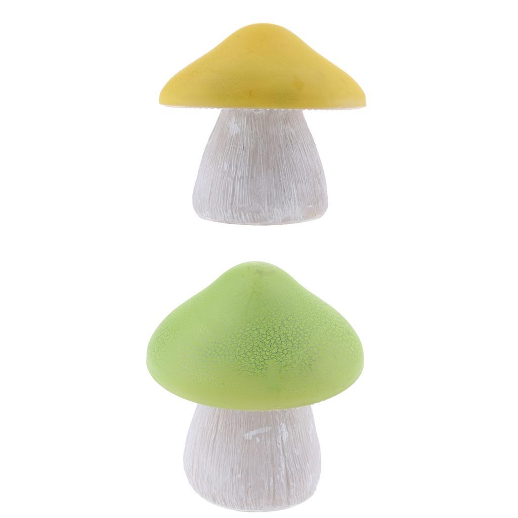 2x Solar Powered Mushroom LED Light Pathway Lamp Outdoor Garden Lights