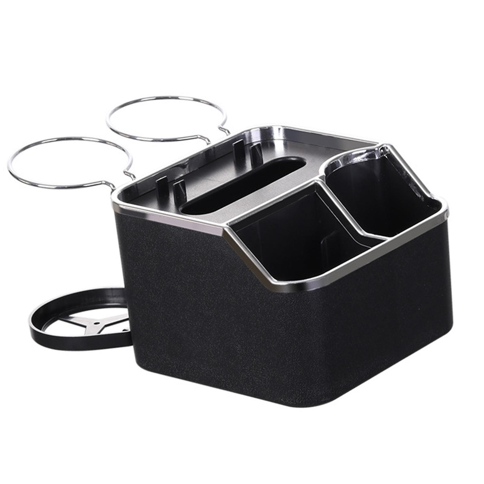 Car Armrest Storage Box Foldable Cup Holder for Coffee Cups Cellphones