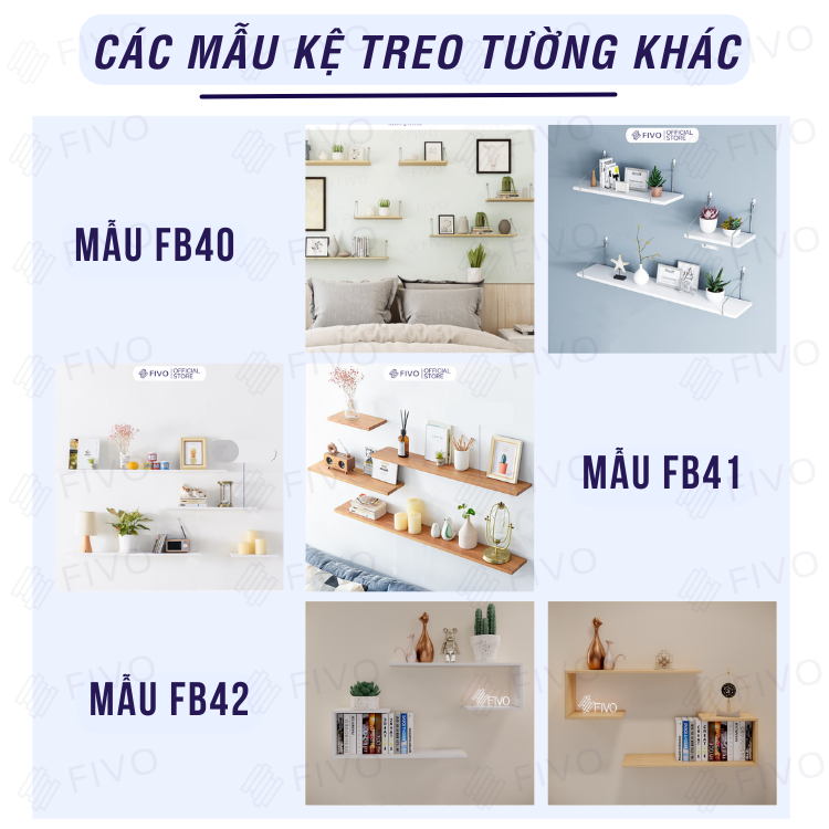 Combo 2 Kệ Gỗ Treo Tường Chữ J FIVO FB42 Thiết Kế Âm Tường, Đa Dạng Cách Trang Trí, Chịu Lực Tốt - Giá Rẻ