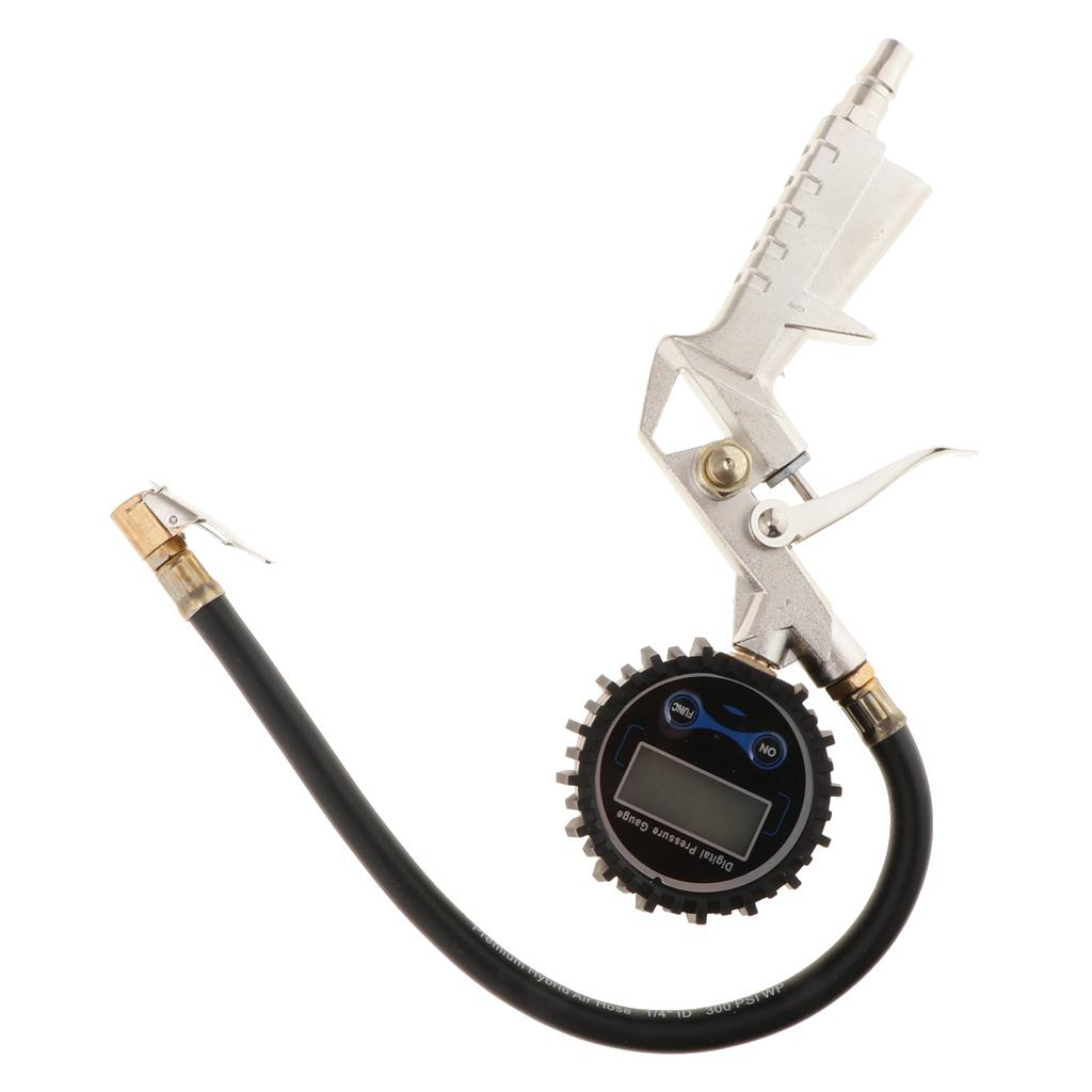 Portable Car Motorcycle Truck Digital Inflator Gun Tyre Pressure Gauge Kit For Safe Driving