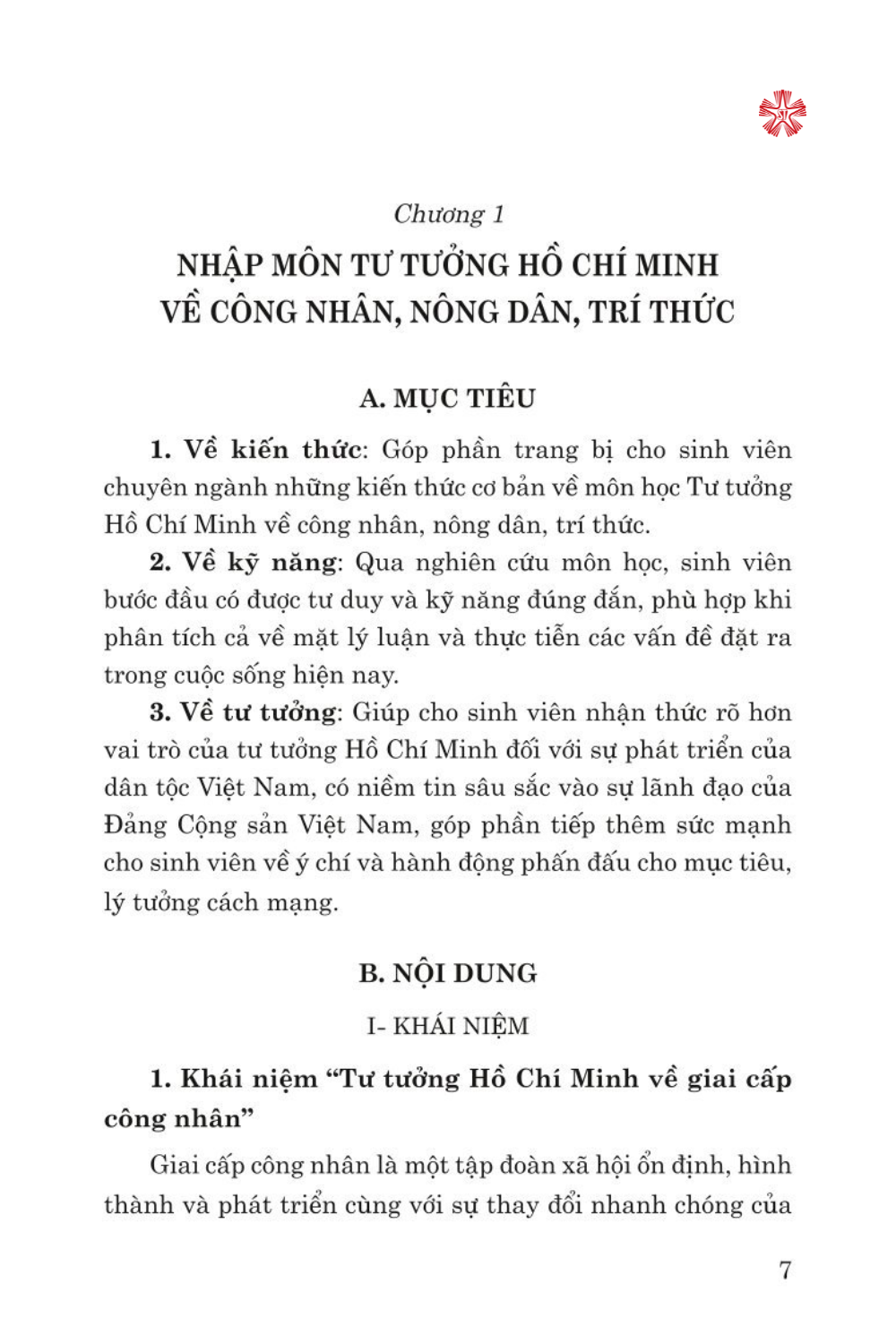 Giáo trình tư tưởng Hồ Chí Minh về công nhân, nông dân, trí thức ( bản in 2024)