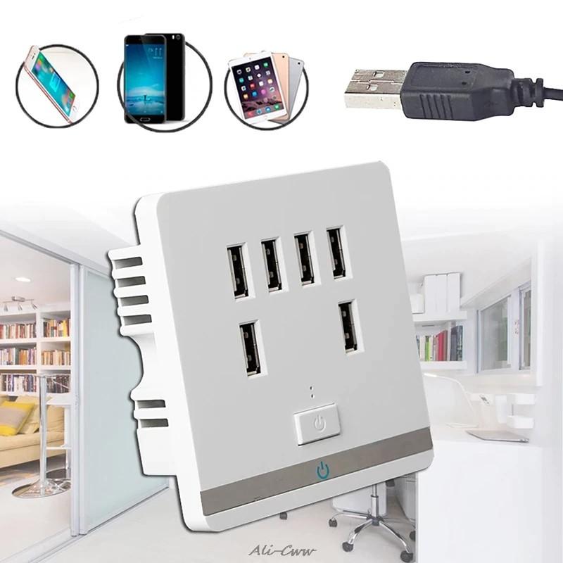 Âm Tường 6 Cổng USB Cao Cấp TK-BS6U - Cho Văn Phòng, Khách Sạn, Quán Cafe.vv