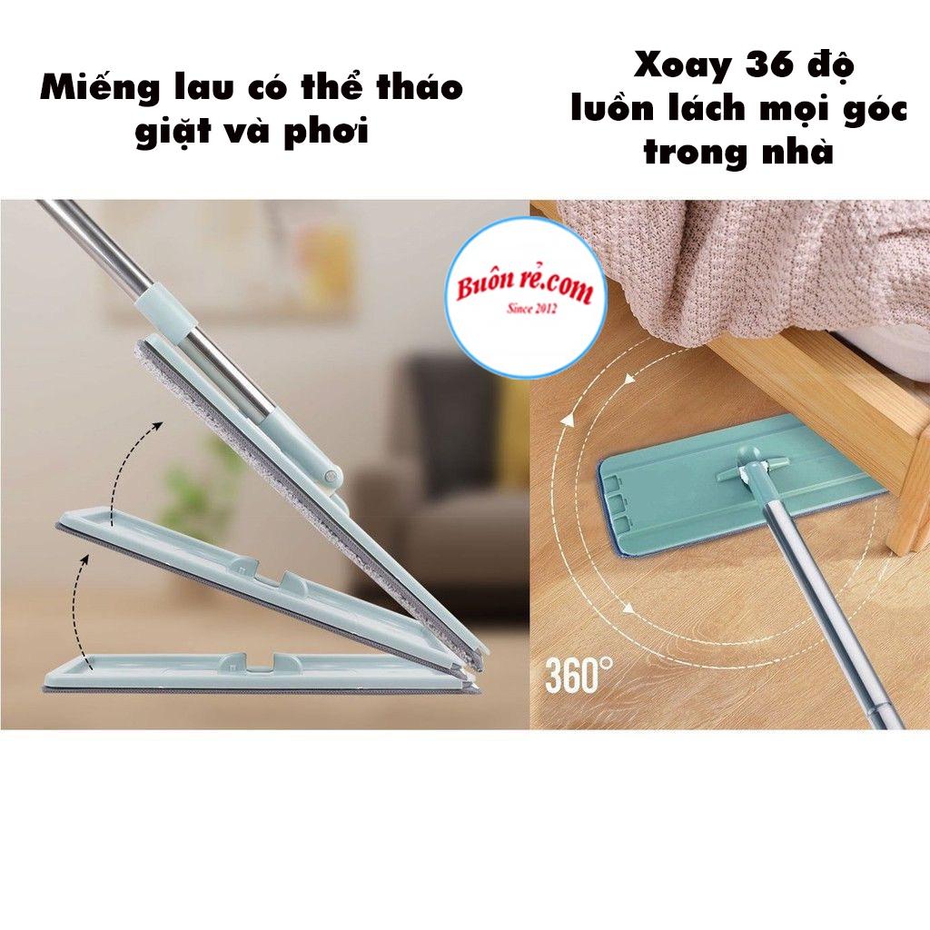 Bộ chổi cây lau nhà tự vắt Kèm Thùng Pulito thông minh, đầu xoay 360 độ 01528