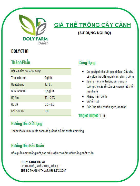 Gía thể trồng cây - 1 lít