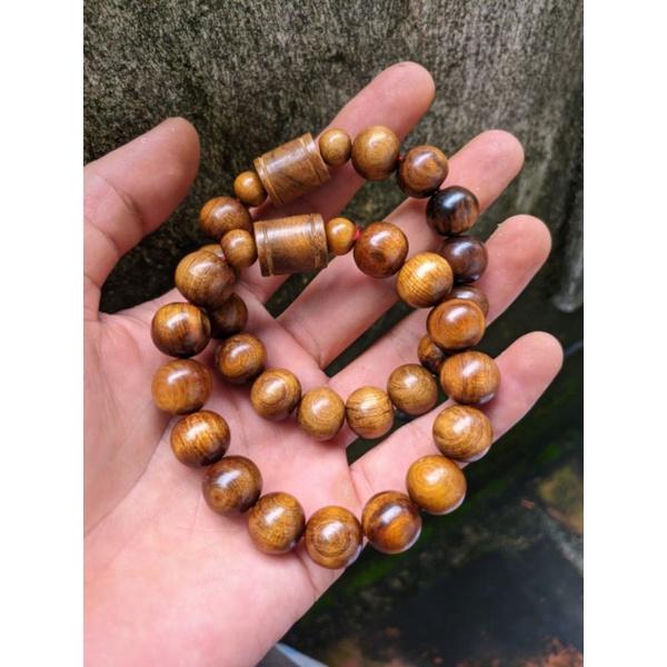 Vòng tay nam nữ loại nhỏ hạt 10 ly mix đốt trúc gỗ thơm hương tự nhiên