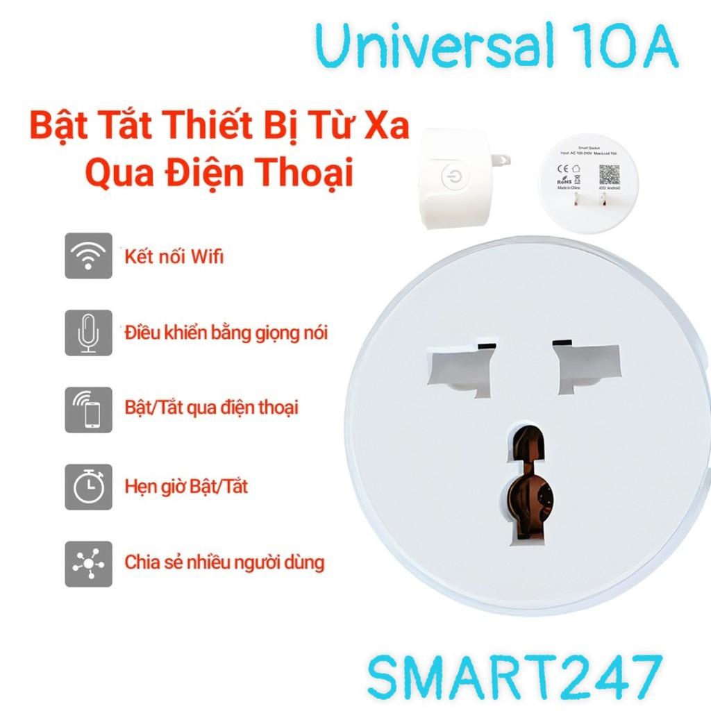 Ổ cắm wifi thông minh Tuya/Smartlife 15A- Đo Điện Năng - Tương thích mọi loại ổ cắm