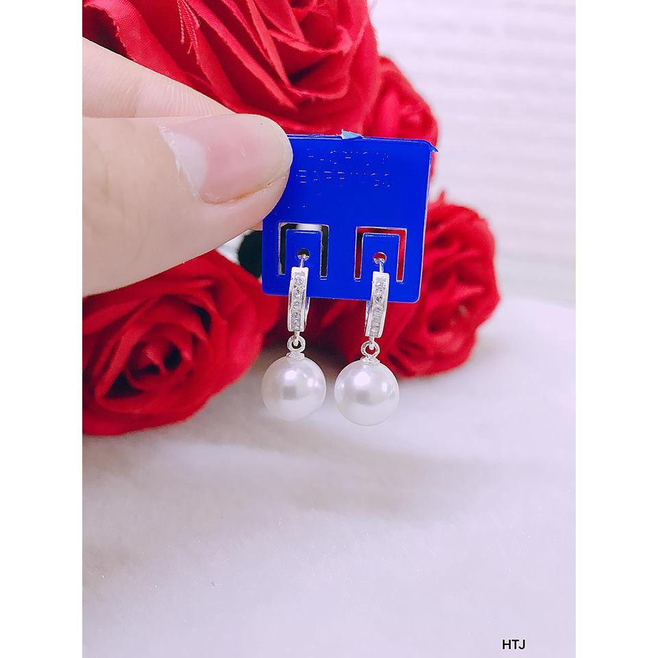 Bông tai bạc gắn trai