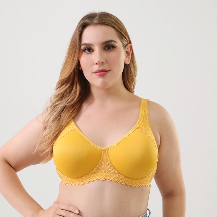 Plus Kích Thước Áo Ngực Đúc Nữ Ren Dây Vòng Push Up Mỏng Thoáng Khí Đồ Lót Hàng Ngày Áo Lót Cốc Lớn UA Kích Thước Áo màu Hồng