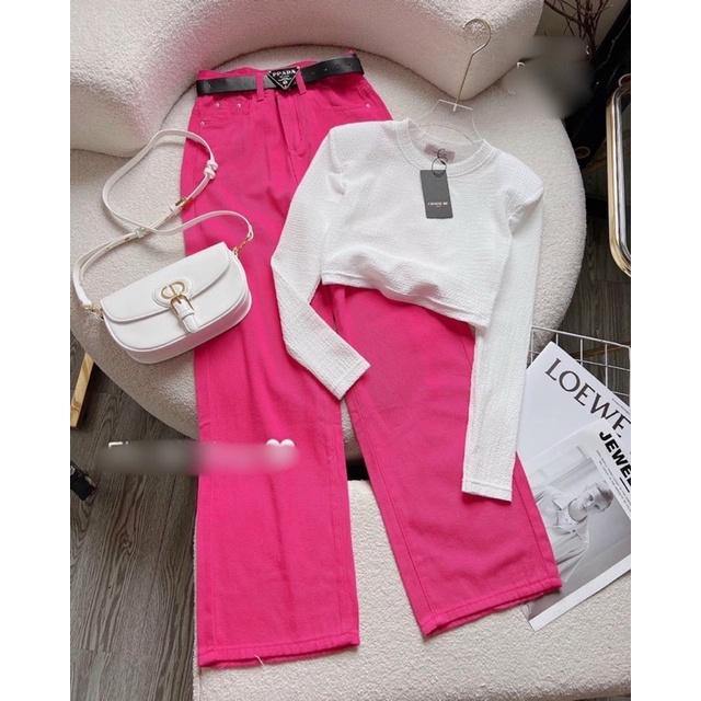 (ảnh thật shop chụp) Áo Croptop tay dài chất thun xốp- HÀNG CHUẨN SHOP H.N.M STORE