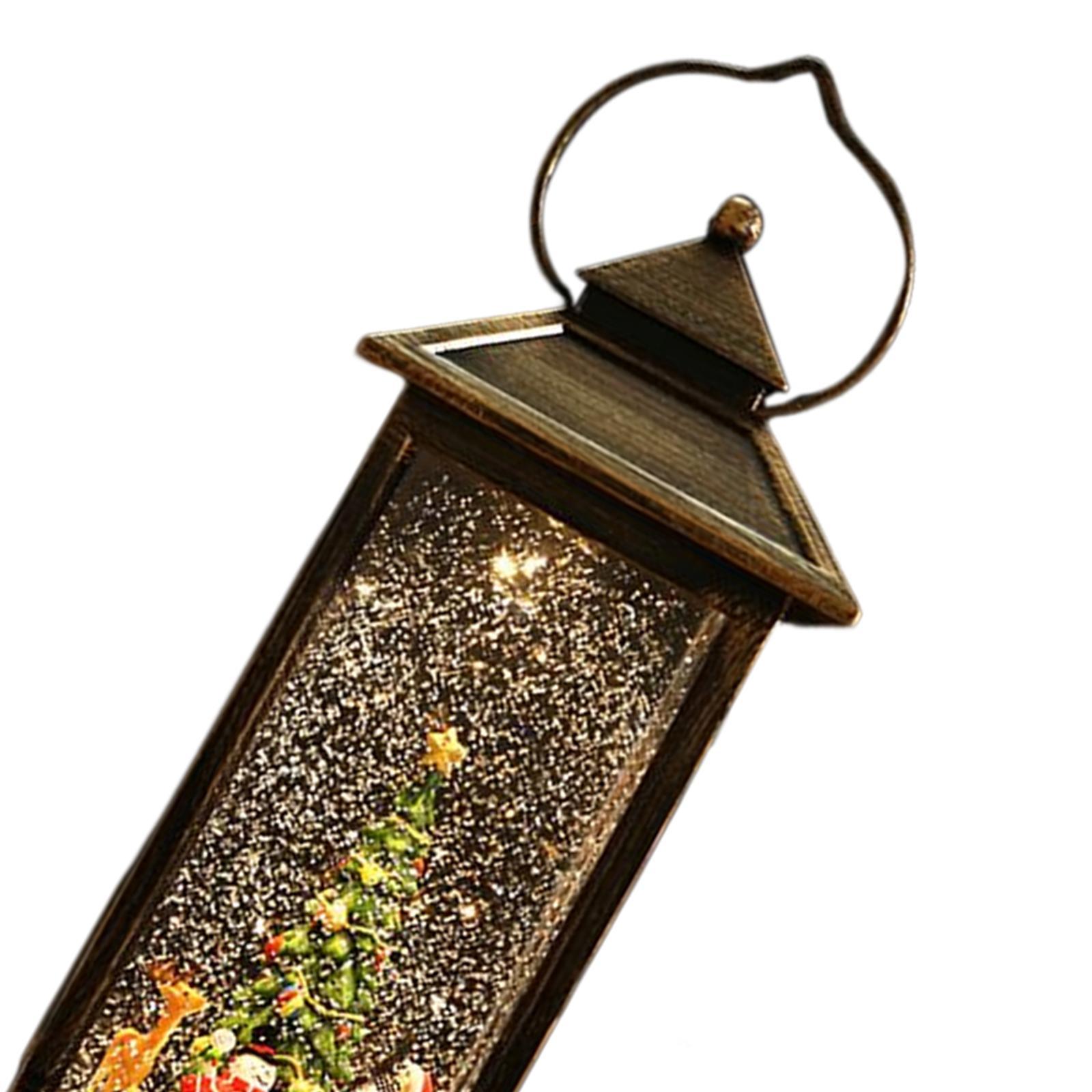 Glittering Christmas Music Box Lantern Rotating for Holiday Indoor Decor