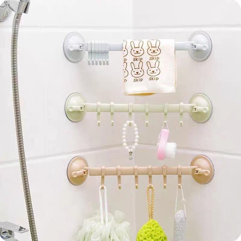 Móc treo đồ hút chân không tiện dụng thanh 6 móc Thông Minh