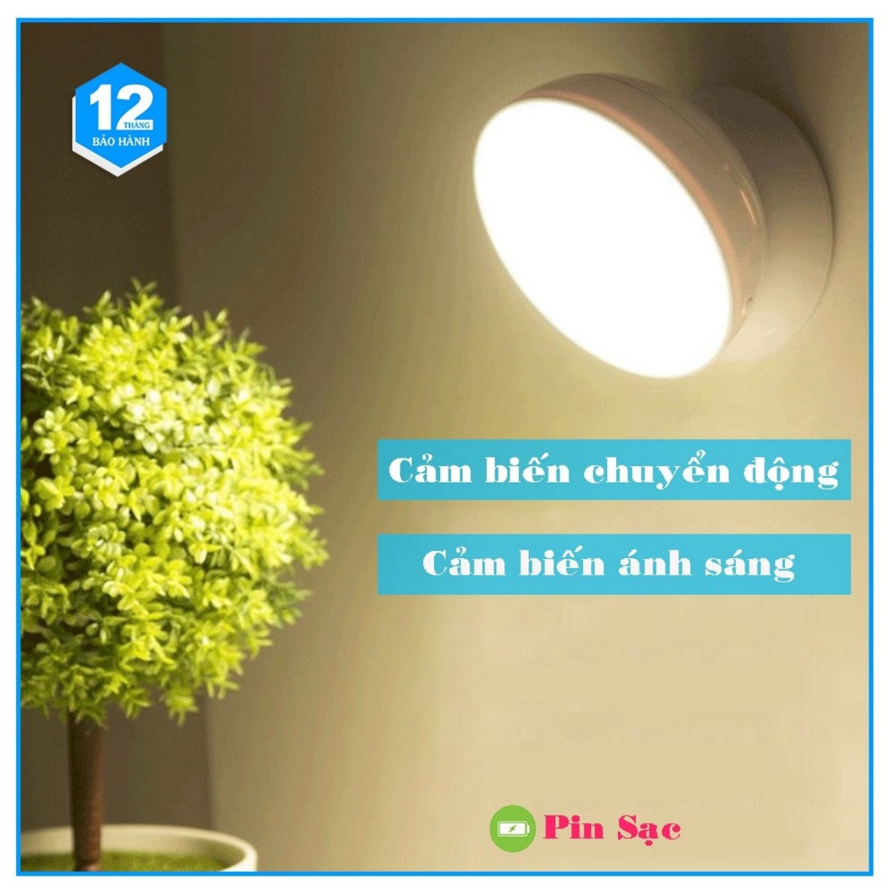 Đèn led cảm biến chuyển động cơ thể người sử dụng pin sạc tích điện xoay 360 độ dễ dàng tiện dụng thương hiệu DORON