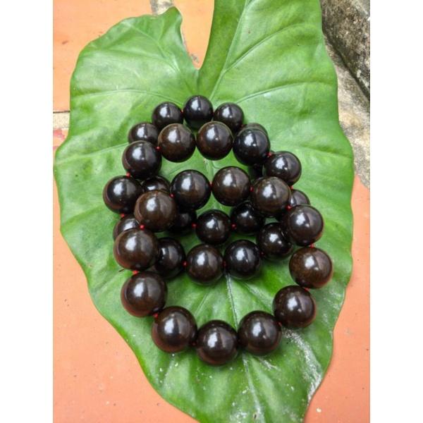Vòng tay nam gỗ hạt to ĐẠI tròn 2 cm mun sừng khánh hòa