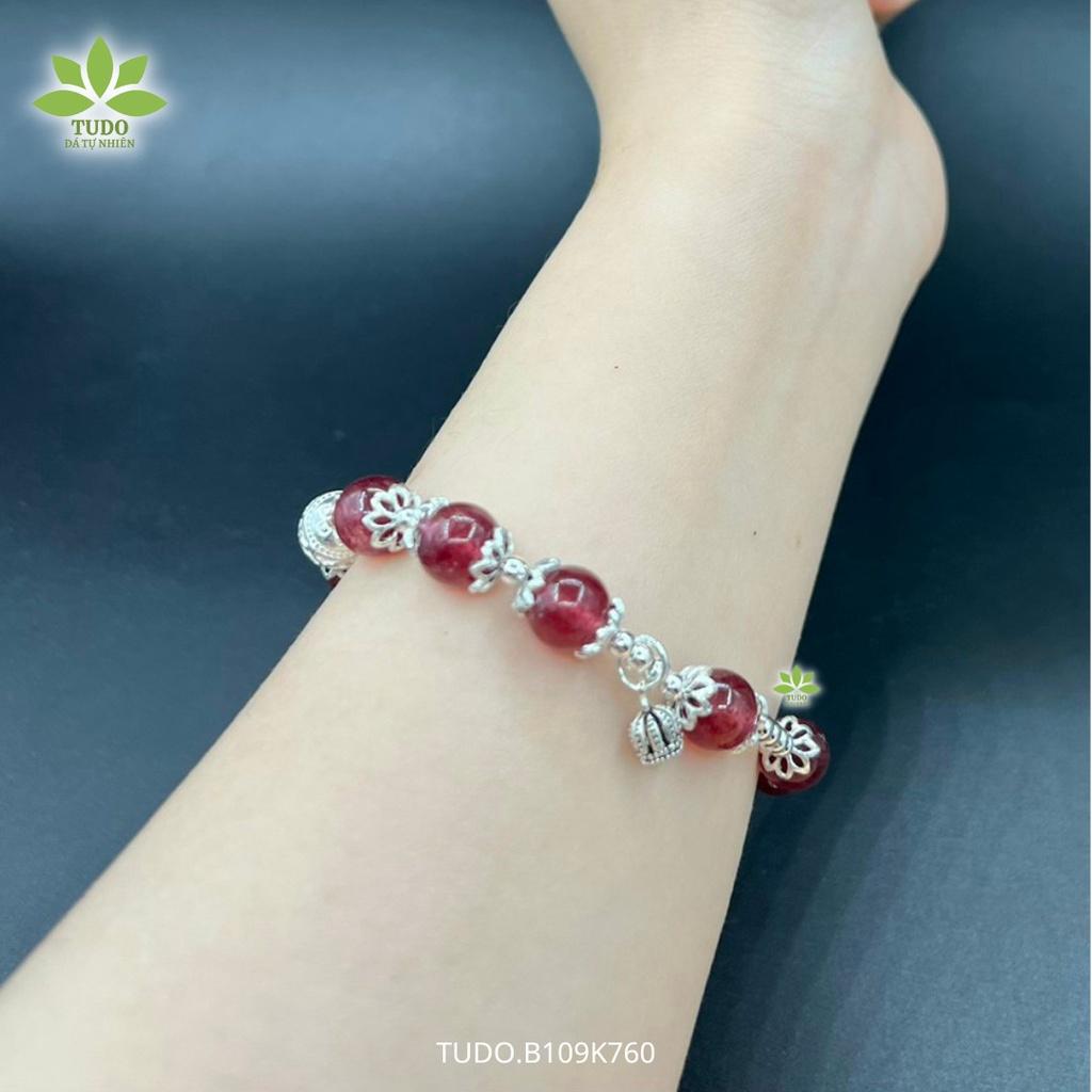 Vòng Tay Nữ Đẹp - Vòng Phong Thủy Mệnh Hỏa Thổ TUDO B109K760 VCBTADH Charm Bạc Vương Miện