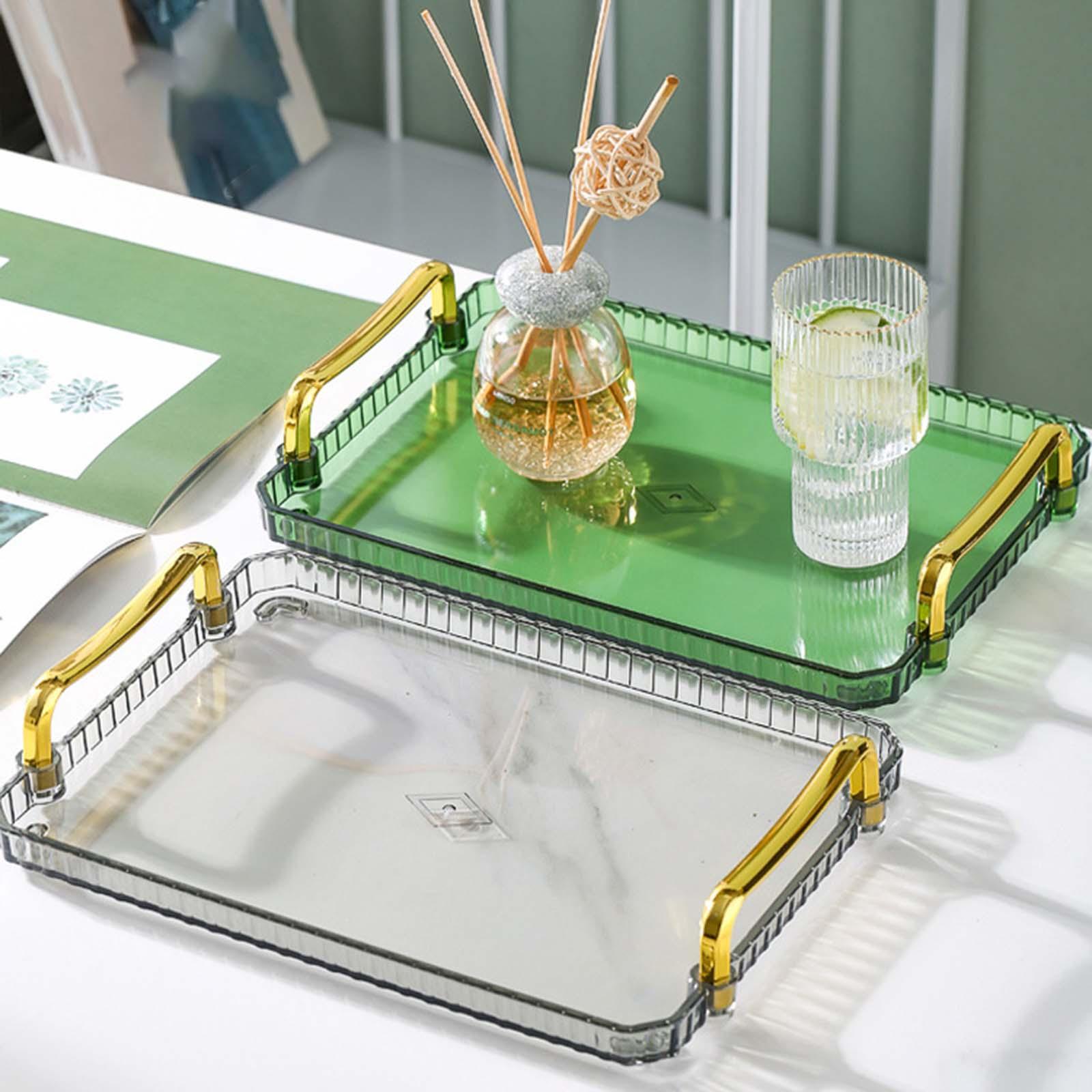 Serving Tray with Handle Storage for Living Room Dessert Dinner