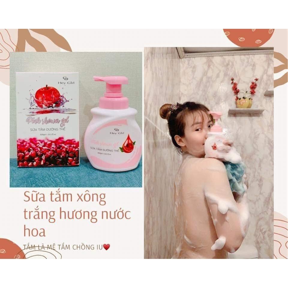 Sữa Tắm Xông Trắng Dưỡng Thể Pink Shower Hải Âu Việt