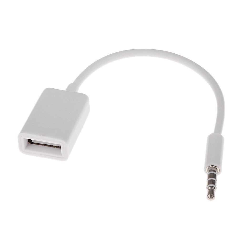 3.5mm Car AUX Plug to USB 2.0 Fe Adapter Converter Cable