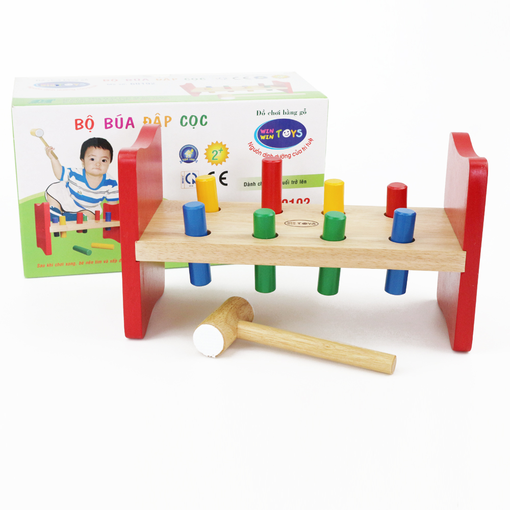 Đồ chơi đập chuột cho bé, Búa đập cọc - Đồ chơi gỗ Winwintoys