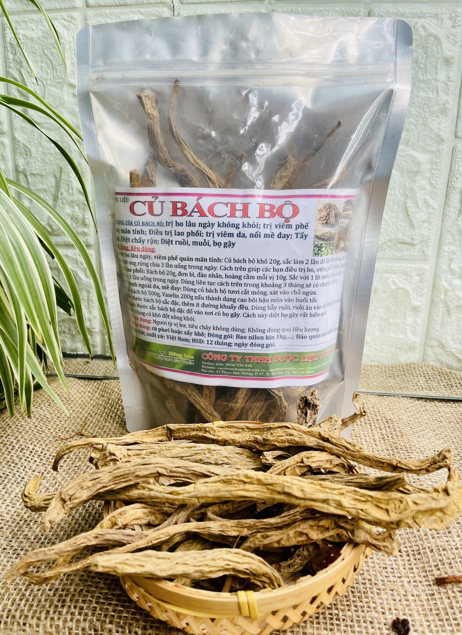 Củ Bách Bộ khô sạch đóng gói 1kg