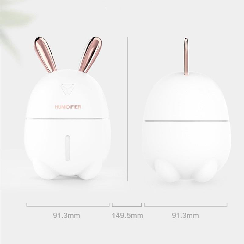300ML Air Humidifier Cute Rabbit Ultra-Silent USB Aroma Essential Oil Diffuser Office Car Humidificador Air Purifier Mist Maker