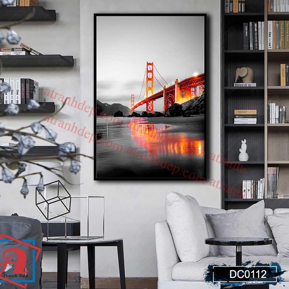 Tranh canvas treo tường Decor cầu và dòng sông- DC112