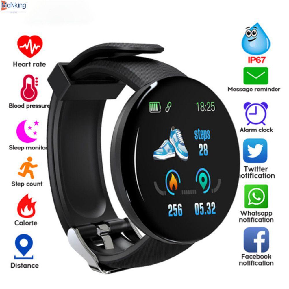 D18S Đồng Hồ Thông Minh Vòng Huyết Áp Đo Nhịp Tim Theo Dõi Sức Khỏe Đồng Hồ Thông Minh SmartWatch Android IOS ^ MK ^