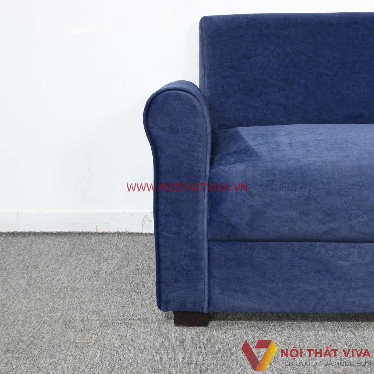 Bộ Sofa Góc Bọc Nhung Màu Xanh Dương Đẹp Hiện Đại Giá Rẻ