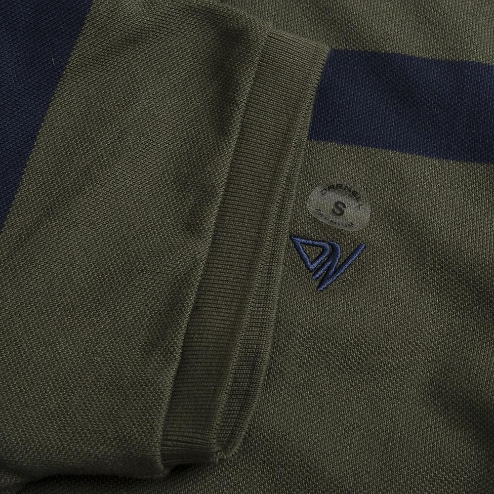 Áo thun polo nam cao cấp họa tiết kẻ ngang xanh chất cotton mềm mịn thấm hút mồ hôi chính hãng DARNELL DN14