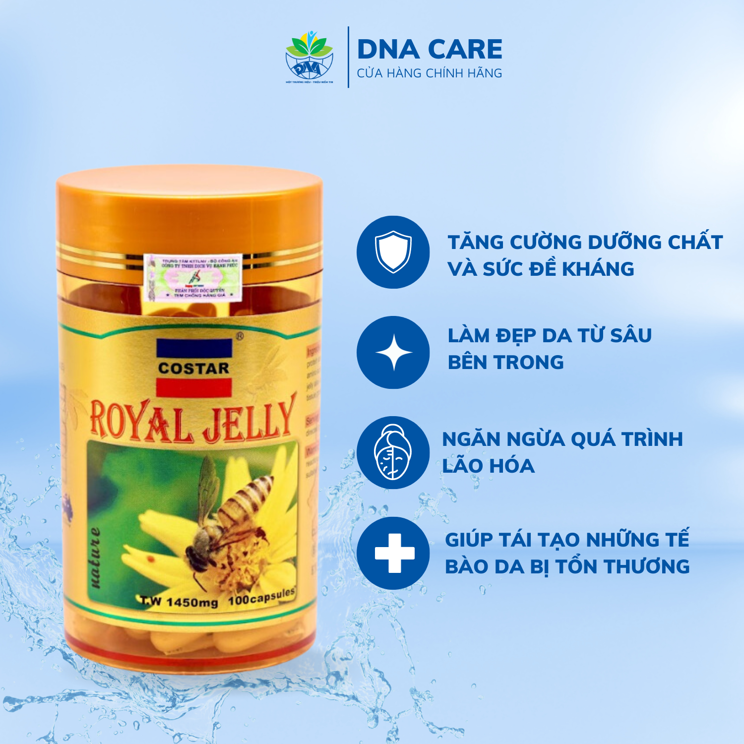 Viên uống sữa ong chúa Royal Jelly 1450mg hộp 60/100/365 viên