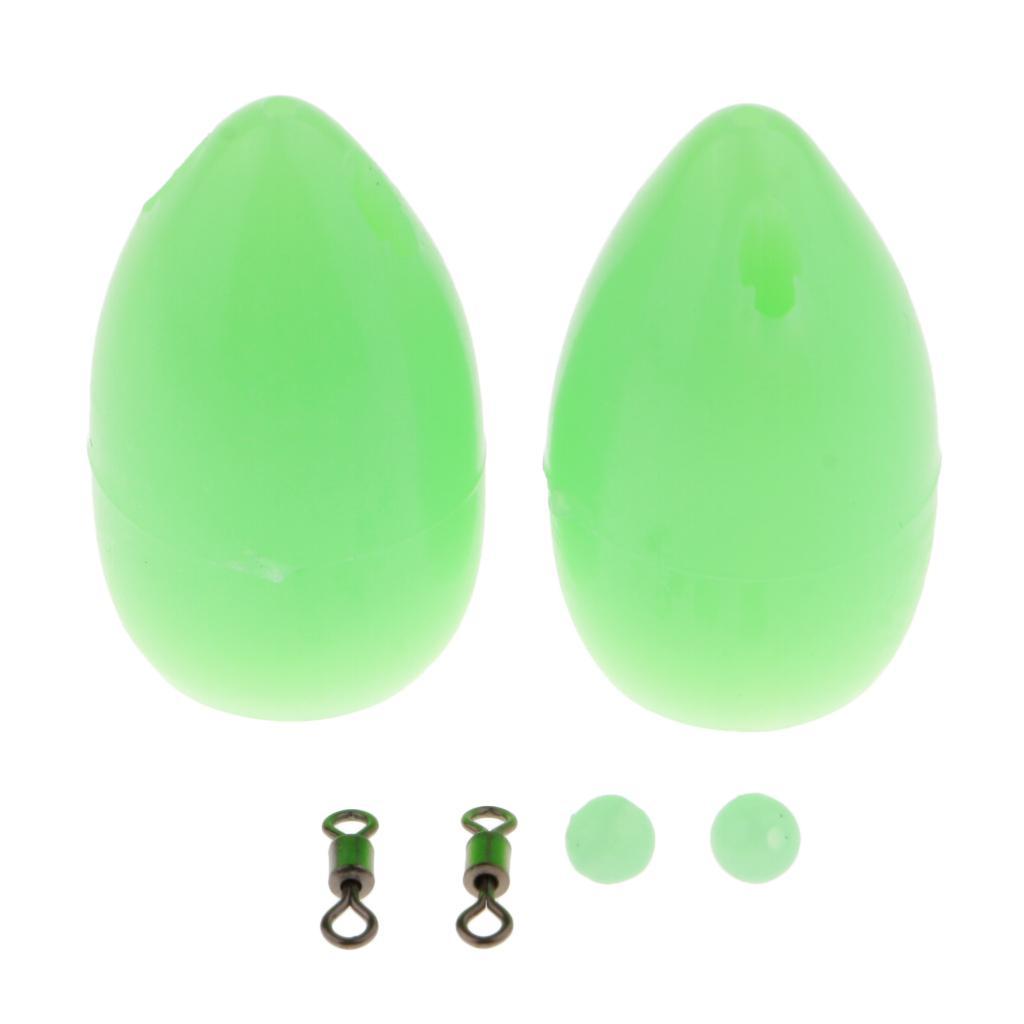2pcs Bombarda Carp Coarse Trout Bass Sea Lure Fishing Tackle with Beads and Rolling swivels 2.8cm 3.2g