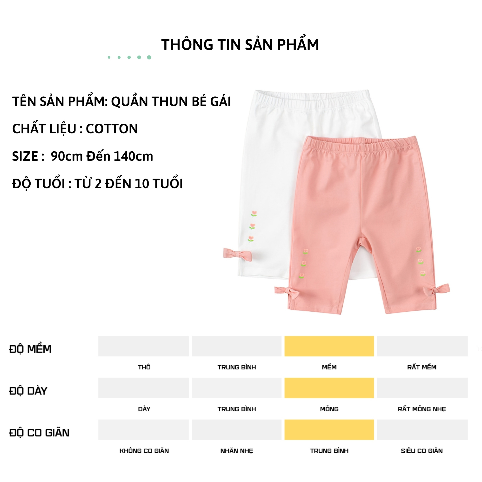 Quần lửng bé gái 27Kids 27Home quần thun nữ mềm mỏng mát cho trẻ từ 2-10 Tuổi GSPM2