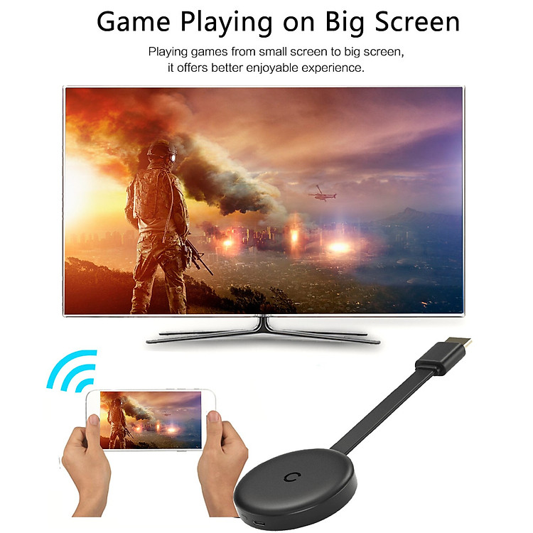 ROGTZ - Thiết Bị HDMI Không Dây Kết Nối Điện Thoại Với TV Wireless G13B Phân Giải Cao 1080P Fullhd Wifi 2.4ghz Kết Nối Nhiều HĐH Ios Android Window Linux Mac Hỗ Trợ Nhiều Định Dạng Âm Thanh Hình Ảnh H265 AVI H.264 FLV MP4 M4V MP3 WMAFLAC - Hàng Chính Hãng