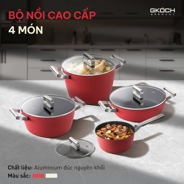 BỘ NỒI GKÖCH 4 MÓN hàng chính hãng