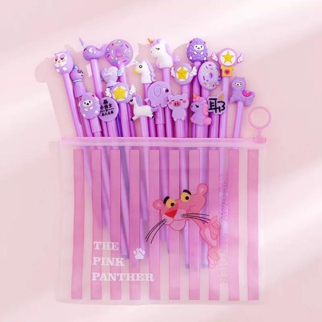 Set 20 Bút Bi Mực Nước Mặt Icon Đáng Yêu, unicorn... Bút Nước Cute