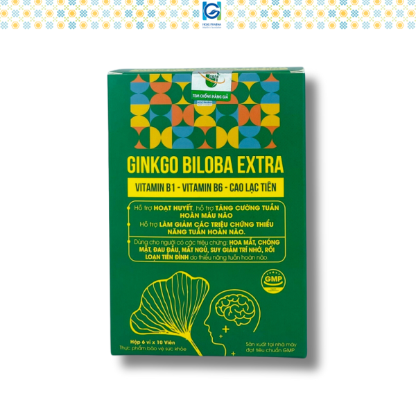 Viên uống tuần hoàn não HGSG Pharma - GINKGO BILOBA EXTRA (Hộp 6 vỉ x 10 viên)