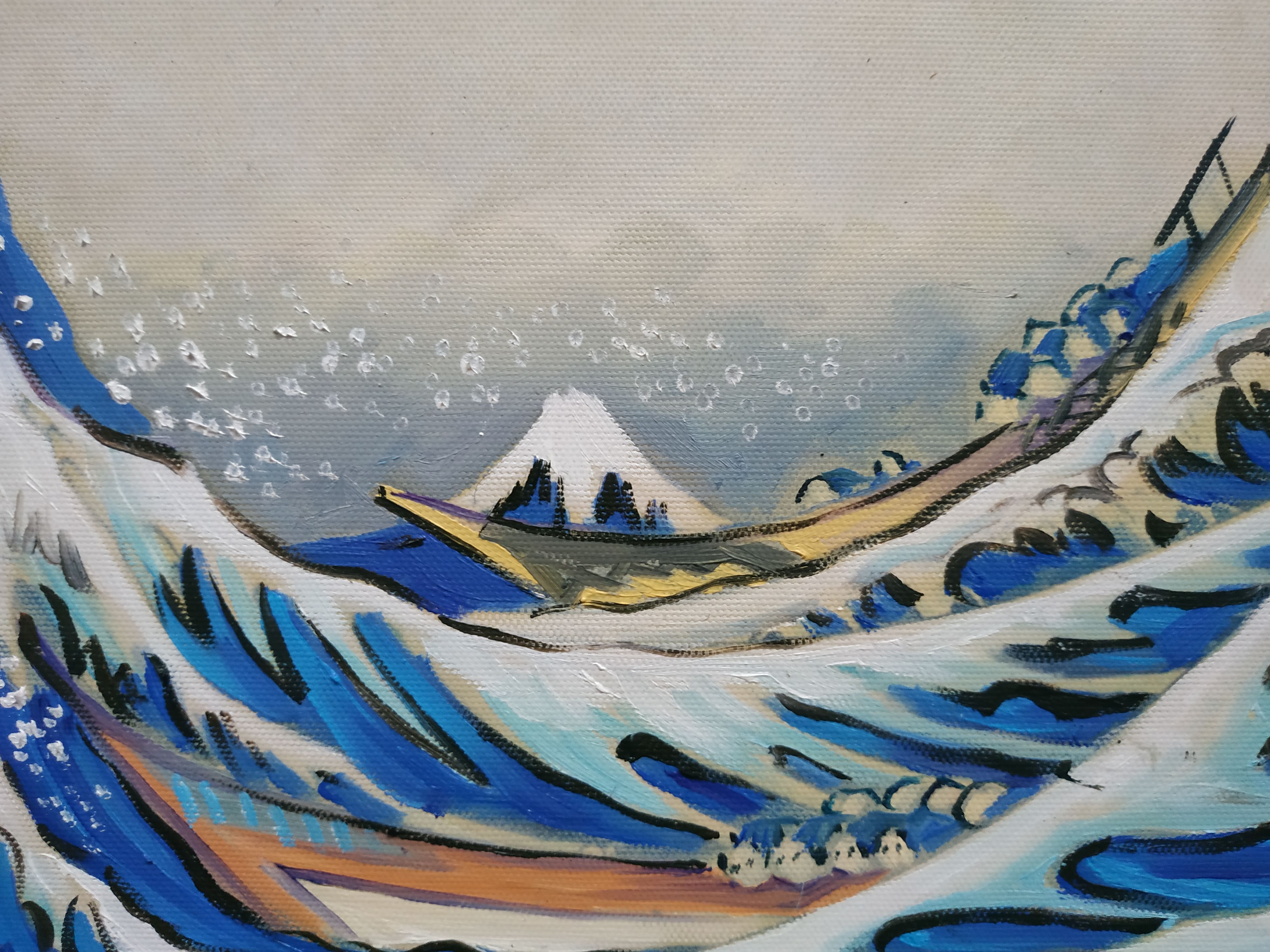 Tranh Sơn Dầu Sóng Lừng Ngoài Khơi 30x40cm