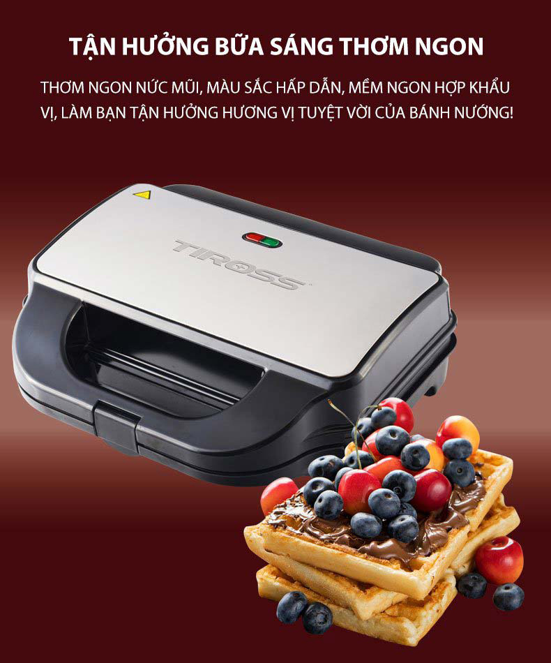 Kẹp nướng sandwich 3 in 1 Tiross TS9655 - Hàng chính hãng
