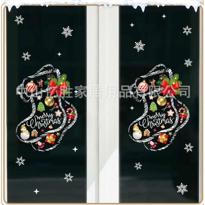 Decal trang trí noel đôi vớ trang trí