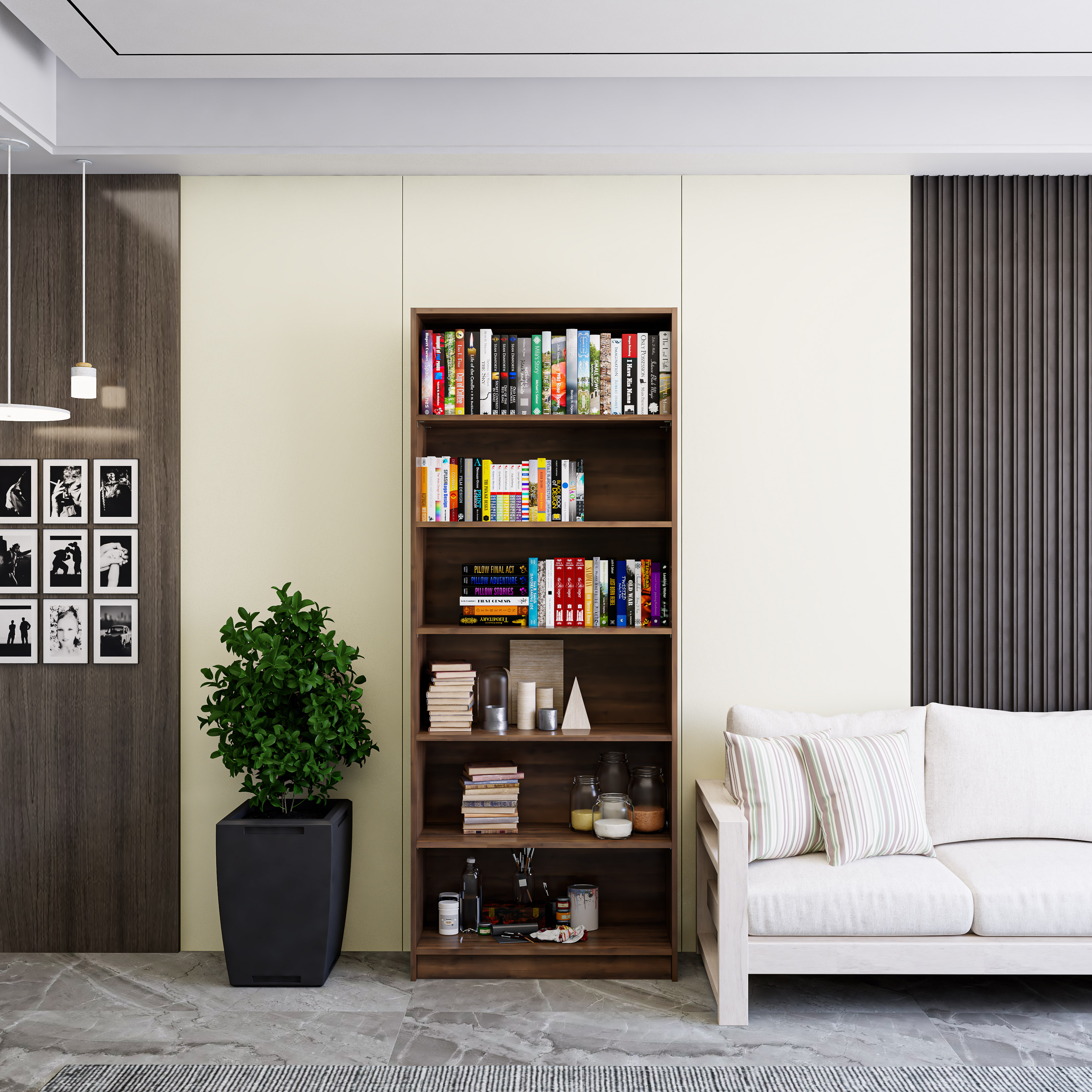 CATY, kệ sách 6 tầng,  80cm x 28cm x 202cm , KSA_006