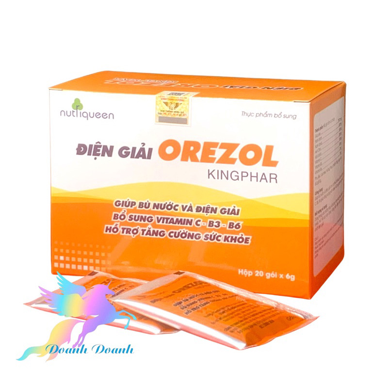 ￼Điện giải Orezol Kingphar ( hộp 20 gói * 6 gam)