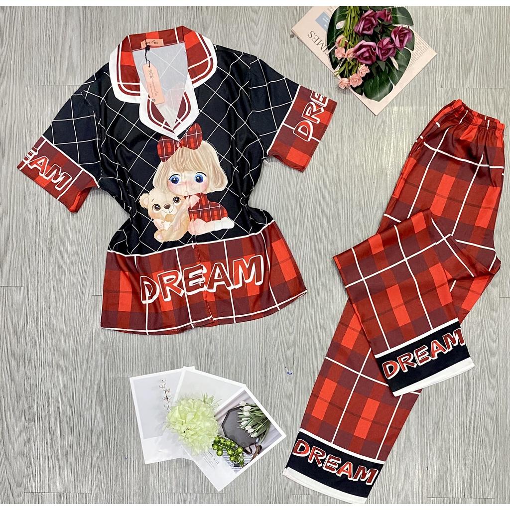 Bộ Pyjama lụa xước ánh kim cao cấp HÀNG THIẾT KẾ MỚI.