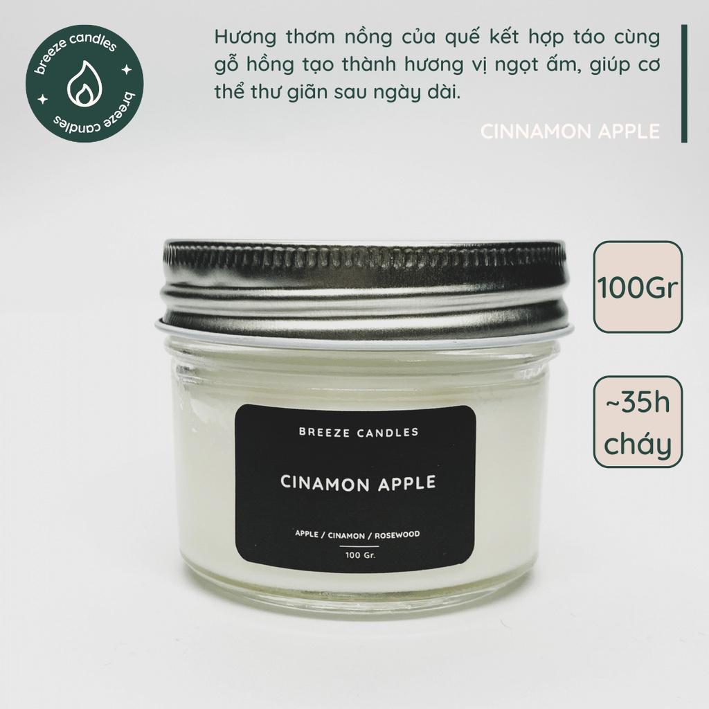 Nến thơm thiên nhiên hương ngọt ấm của táo, quế và gỗ hồng - CINNAMON APPLE - 100gr (~35 giờ đốt)