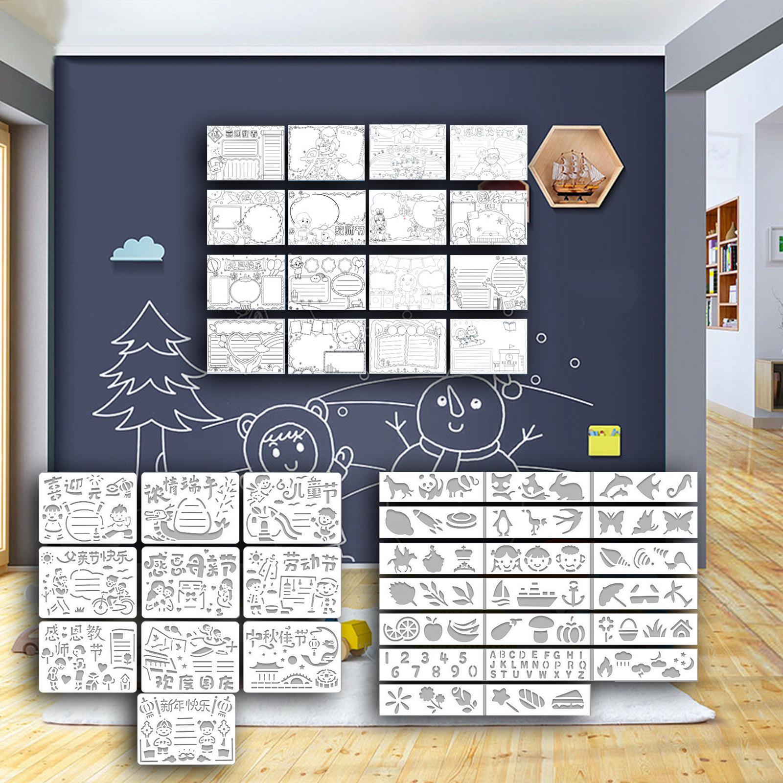 46 Pieces Painting Template Drawing Template for Fabric Furniture DIY Crafts