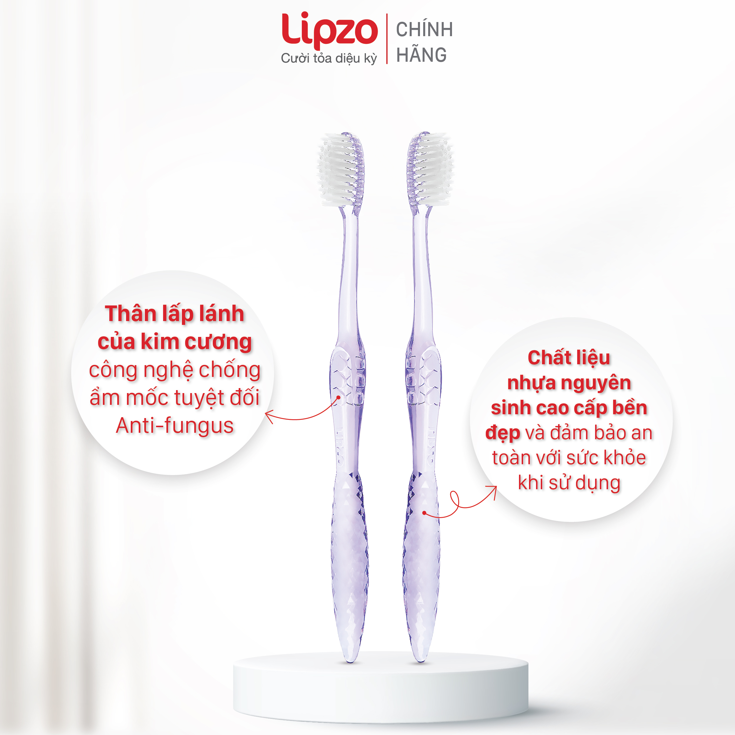 Vỉ 4 Tặng 1 Bàn Chải Đánh Răng Cho Nữ Giới Lipzo Crys Love For Girl Công Nghệ Lông Nở Kết Hợp Chỉ Tơ Nha Khoa