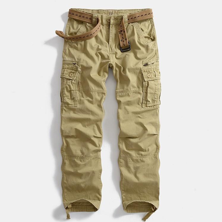 Quần dài kaki túi hộp phong cách Retro_dã ngoại - camo đen