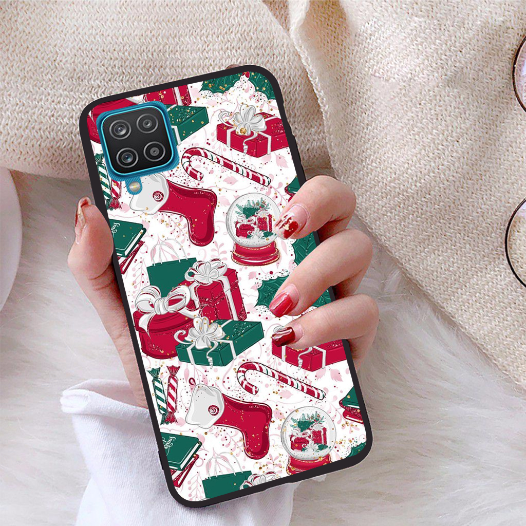 Ốp lưng dành cho Samsung Galaxy A12 viền dẻo TPU Bộ Sưu Tập Giáng Sinh Vui Vẻ - Tặng giá đỡ điện thoại in logo iCase - Hàng chính hãng